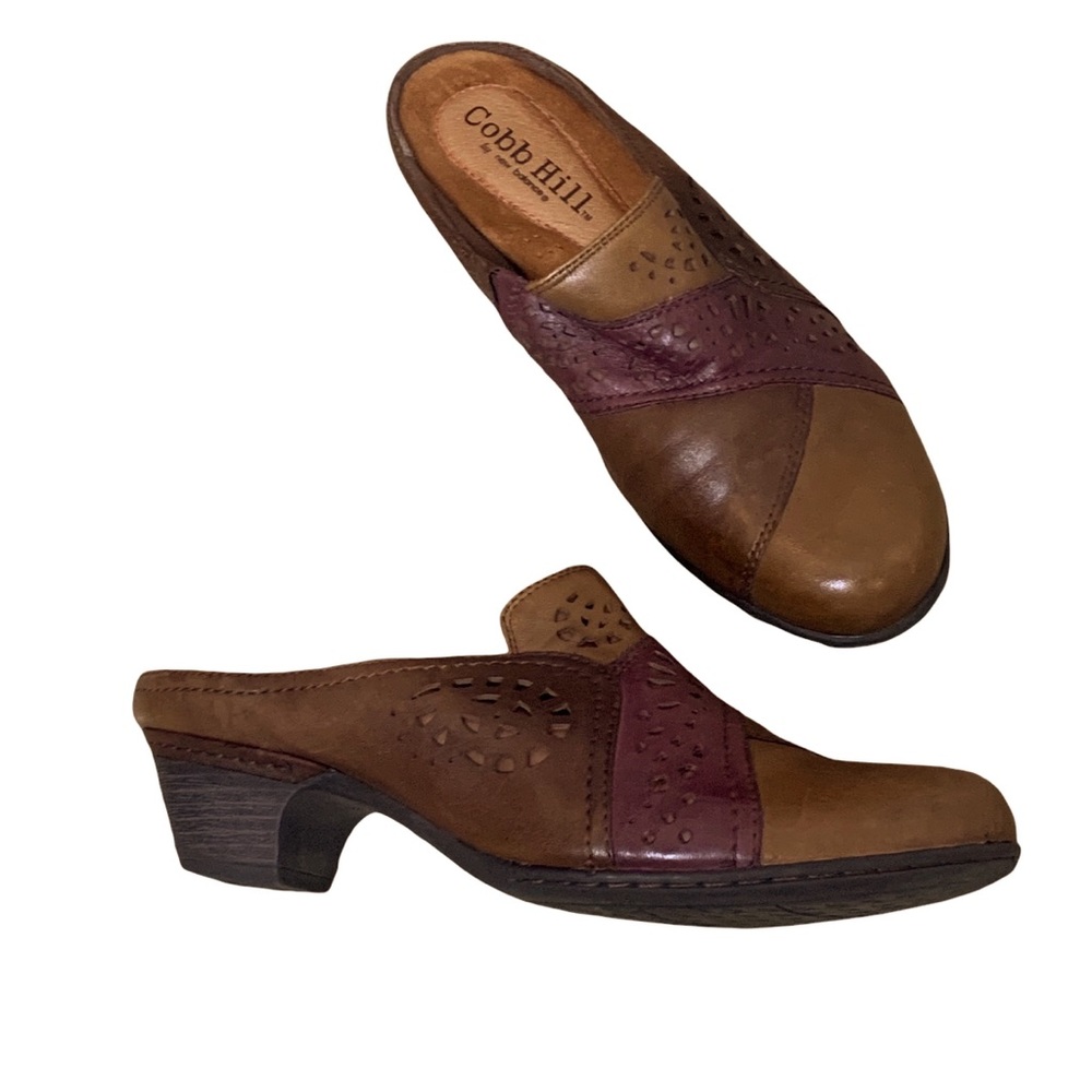 Cobb Hill by New Balance Brown Leather Upper Clogs Mules Size 8.5